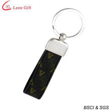 Hot Sale Metal Laser Logo Leather Keychain (LM1444)